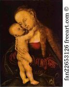 Oil On Wood Art Museum Art Print - Virgin And Child