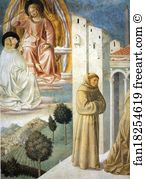 Dominic Art Print - Vision Of St. Dominic And Meeting Of St. Francis And St. Dominic. Detail