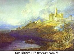 Joseph Mallord William Turner Art Print - Warkworth Castle, Northumberland - Thunder Storm Approaching At Sun-Set