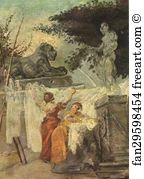 Washerwomen Detail Art Print - Washerwomen. Detail