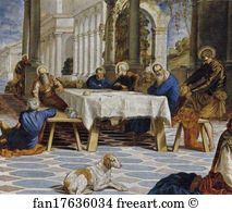 533 Art Print - Washing Of The Feet. Detail
