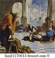533 Art Print - Washing Of The Feet. Detail