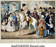 British Art Print - Washington's Entry Into New York: On The Evacuation Of The City By The British, Nov. 25th. 1783