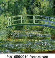 Bridge Art Print - Water Lilies And Japanese Bridge