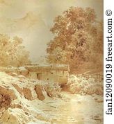 Crimea Art Print - Water Mill On A Mountain River. Crimea