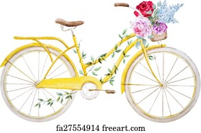 Free art print of Watercolor bike bicycle. Beautiful vector image with ...
