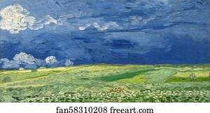 Under Art Print - Wheatfield Under Thunderclouds