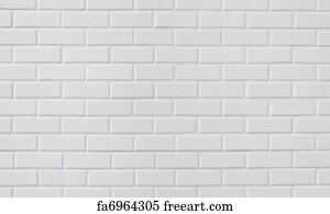 anker Med det samme Visum Free White Brick Wall Art Prints and Artworks | FreeArt