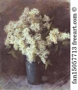 1895 Pastel Art Print - White Lilac