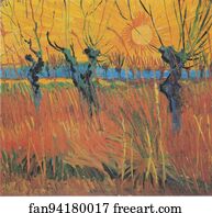 Willows Art Print - Willows At Sunset