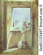 Pavel Tchistyakov Art Print - Window On Staircase To The Artist's Studio In Rome