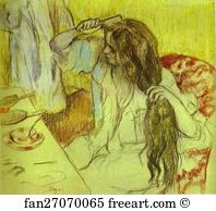Paper Art Print - Woman At Her Toilette