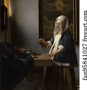 Holding Art Print - Woman Holding A Balance