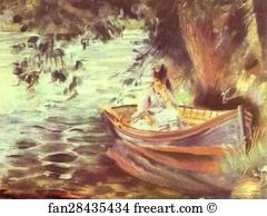 In A Boat Art Print - Woman In A Boat