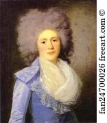 Jean Louis Voille Art Print - Woman In Blue