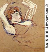 Arm Art Print - Woman Lying On Her Back, Both Arms Raised