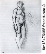 Profile Art Print - Woman Standing In Semi-Profile