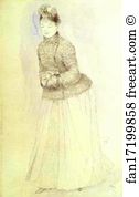 1880s Art Print - Woman With A Muff