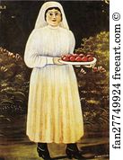 Egg Art Print - Woman With Easter Eggs