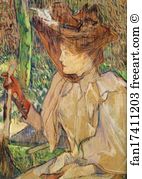 40 Art Print - Woman With Gloves (Honorine Platzer)