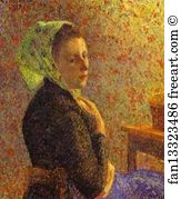 Scarf Art Print - Woman With Green Scarf