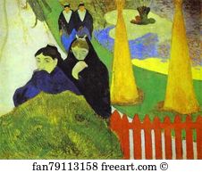 Public Art Print - Women From Arles In The Public Garden, The Mistral