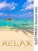 Free art print of Word Relax on beach. Word Relax on beach - vacation ...