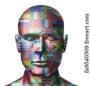 World Flags Art Print - World Flags Face
