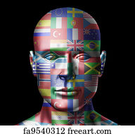World Flags Art Print - World Flags Face