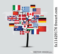 World Flags Art Print - World Flags. Vector Illustration.