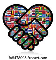 World Flags Art Print - World Flags With Cooperation