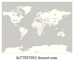 free world map with continents and countries labeled art prints and artworks freeart