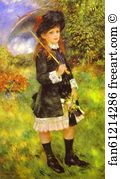 Young Girl Art Print - Young Girl With Parasol (Aline Nunes)