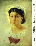 The Italian Woman Art Print - Young Italian Woman In A Folk Costume. Study