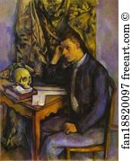 Young Man With A Skull Art Print - Young Man With A Skull