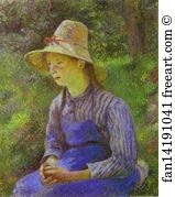 1881 Oil On Canvas National Gallery Art Print - Young Peasant Girl Wearing A Hat