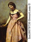 France Deposit From Louvre Art Print - Young Woman In A Pink Dress