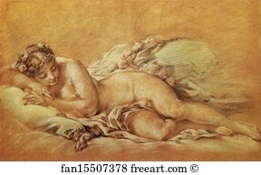 Yellowish Art Print - Young Woman Sleeping