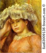 1892 Oil On Canvas Collection Of Otto Krebs Art Print - Young Woman Wearing A Hat (Jeune Femme Au Chapeau)