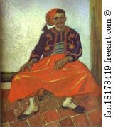 1888 Oil On Canvas Private Collection Art Print - Zouave Milliet Seated