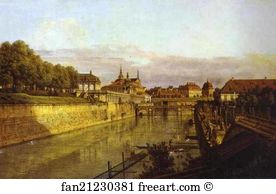 1750 Oil On Canvas Alte Meister Gallerie Art Print - Zwinger Waterway